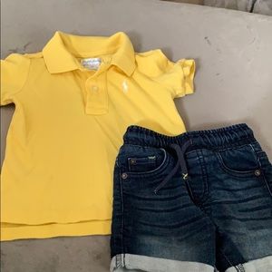 Ralph Lauren ( polo) top and jean shorts